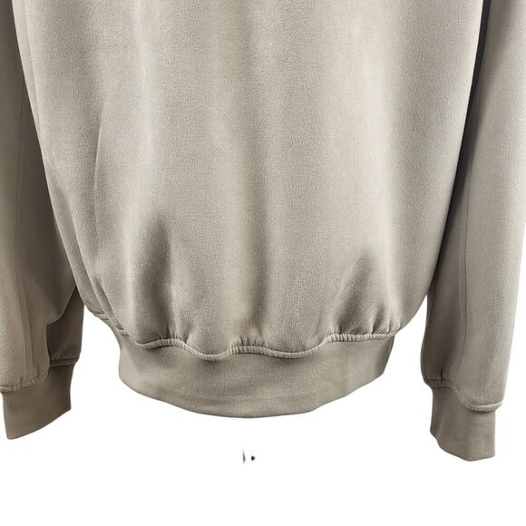 Porter & Ash Medium Faux Suede Bomber Jacket Full Zip Pastel Gray / Off-White - Picture 10 of 16